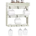 thumbnail image 1 of Oumilen Wall Mounted Wine Glass and Coffee Mug Storage Rack Shelf with 6 Metal Hooks, Gray Green, 1 of 7