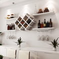 thumbnail image 1 of Wall Mounted Wine Rack, Bottle Glass Holder, Storage Shelves for Bar Kitchen (White), 1 of 5