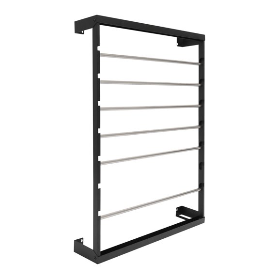 Wall-Mounted Wire Spool Rack, Heavy Duty Cable Reel Holder and Dispenser, Wire Spool Rack with 6 Stainless Steel Rods (28.35*5.91*38.98inch)-Black