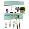 thumbnail image 1 of Wall Mounted Wood Jewelry Organizer with Metal Bars, Set of 2_Turquoise, 1 of 7