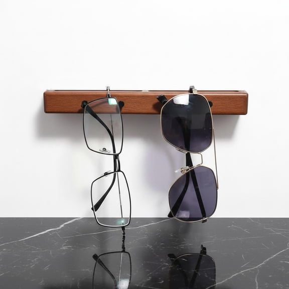 Wall Mounted Wood Sunglasses Holder, Space-Saving Eyewear Display Rack, Wall Organizer for Entryway Bedroom, 1 Pack