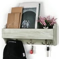 thumbnail image 1 of Oumilen Wall-Mounted Wooden Key Rack with 3 Double Key Hooks, Suitable for Entrance, Olive Green, 1 of 5