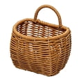 thumbnail image 1 of Wall Mounted Woven Basket Rectangular Plastic Imitation Rattan Storage Basket Kitchen Onion Garlic Hanging Basket Bathroom Storage Non Punching Storage Basket Home, 1 of 7