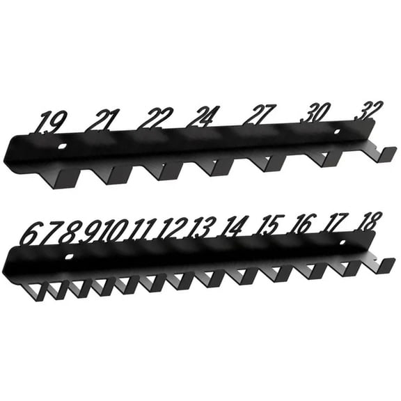 Wall Mounted Wrench Organizers With Labeled Compartments 6-18,19-32,6-32 Slot Durability Metal Tool Organizers Systems
