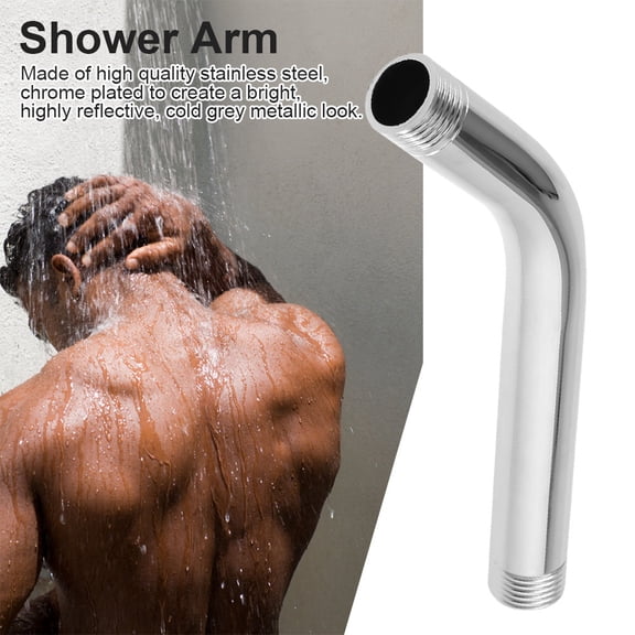 Wall-Mounted for Ceiling Shower Heads, Bathroom Fixture Stainless Steel 6'' Round Shower Arm Pipe