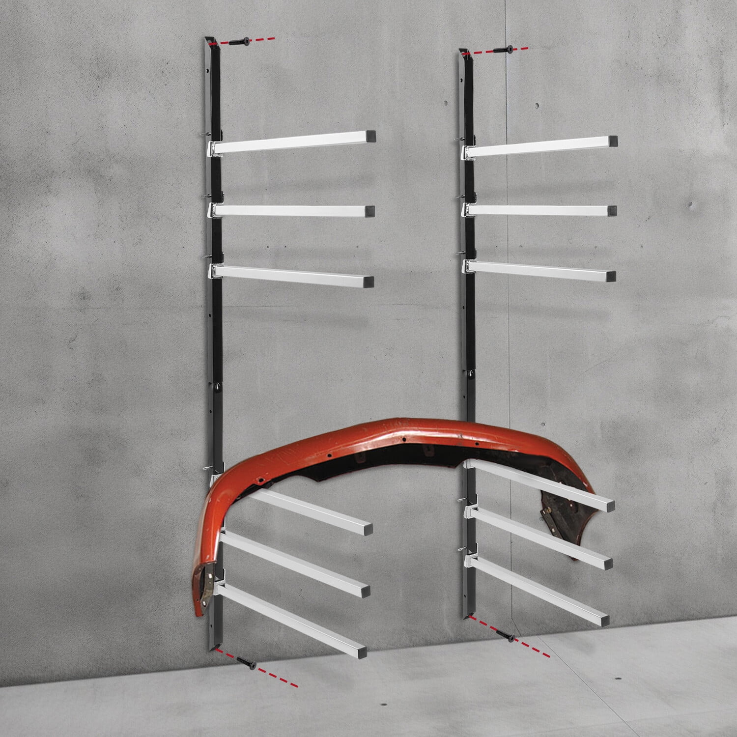 Wall Mounting Bumper Stand - Auto Bumper Storage Rack w/ 6 Removable ...