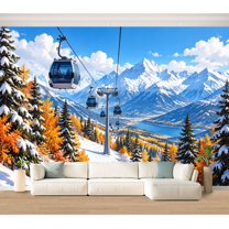 Wall Mural Majestic Mountain Misty forest Large Peel and Stick ...