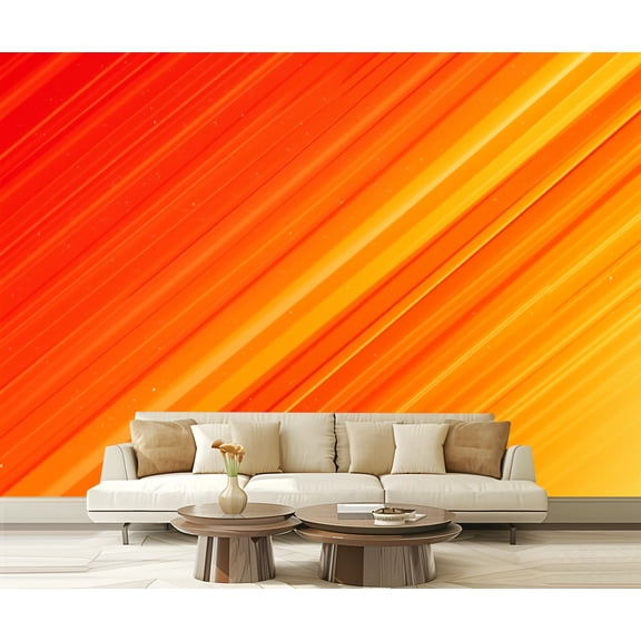 Wall Mural Peel and Stick Abstract Diagonal Stripes Red Yellow Subtle Gradient Effect Self-Adhesive Wallpaper Removable Wall Decal Wall Sticker Home Decor for Living Room Bedroom 100"x144"