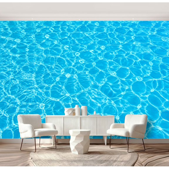 Wall Mural Peel and Stick Abstract Water Surface Swimming Pool Self-Adhesive Wallpaper Removable Wall Decal Wall Sticker Home Decor for Living Room Bedroom 69"x96"