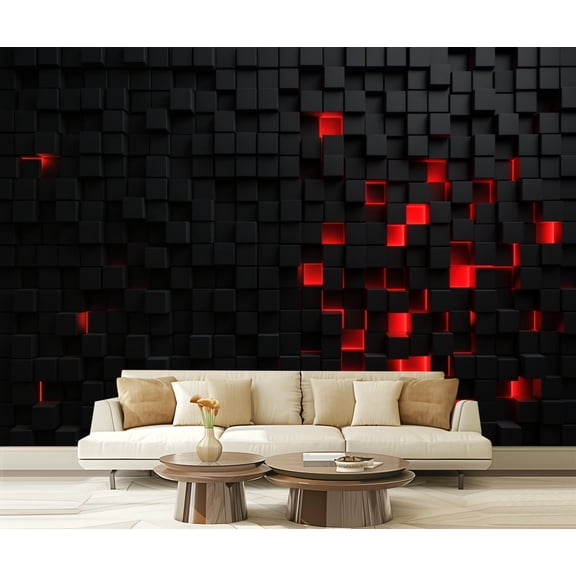 Wall Mural Peel and Stick Abstract cubes shape render Self-Adhesive Wallpaper Removable Wall Decal Wall Sticker Home Decor for Living Room Bedroom 100"x144"