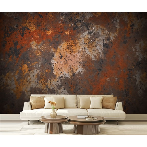 Wall Mural Peel and Stick Abstract old worn weathered rusty steel metal surface Self-Adhesive Wallpaper Removable Wall Decal Wall Sticker Home Decor for Living Room Bedroom 100"x144"