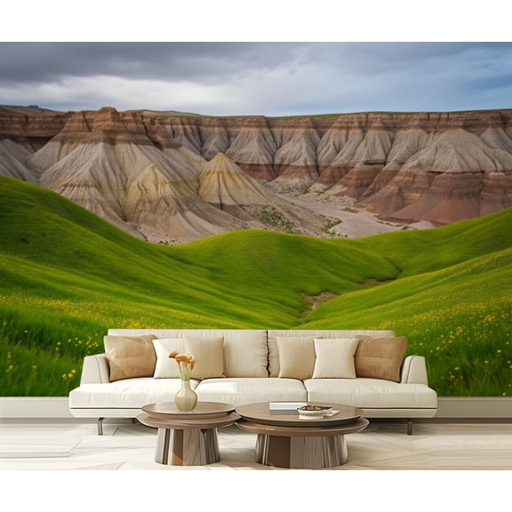 Wall Mural Peel and Stick Badlands National Park Self-Adhesive Wallpaper Removable Wall Decal Wall Sticker Home Decor for Living Room Bedroom 100"x144"