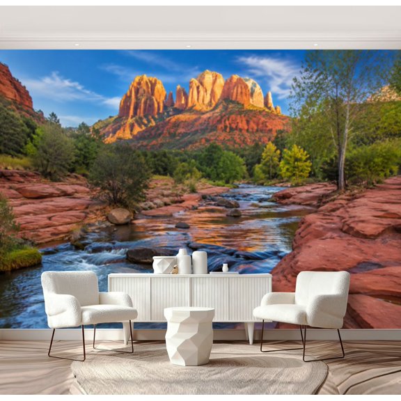 Wall Mural Peel and Stick Beautiful national park sunny day utah Self-Adhesive Wallpaper Removable Wall Decal Wall Sticker Home Decor for Living Room Bedroom 69"x96"