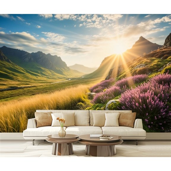 Wall Mural Peel and Stick Glencoe Scotland Self-Adhesive Wallpaper Removable Wall Decal Wall Sticker Home Decor for Living Room Bedroom 100"x144"