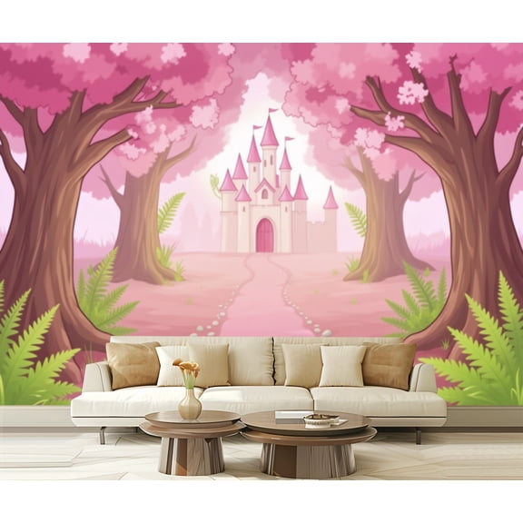 Wall Mural Peel and Stick Fantasy landscape magic fairy tale princess castle Self-Adhesive Wallpaper Removable Wall Decal Wall Sticker Home Decor for Living Room Bedroom 100"x144"