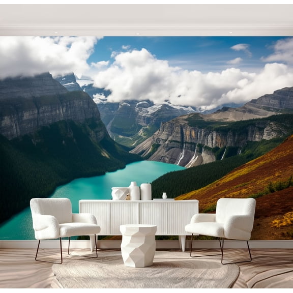 Wall Mural Peel and Stick Glacier National Park Montana Self-Adhesive Wallpaper Removable Wall Decal Wall Sticker Home Decor for Living Room Bedroom 69"x96"