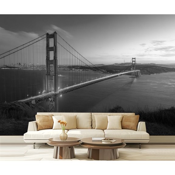 Wall Mural Peel and Stick Golden Gate Bridge San Self-Adhesive Wallpaper Removable Wall Decal Wall Sticker Home Decor for Living Room Bedroom 100"x144"