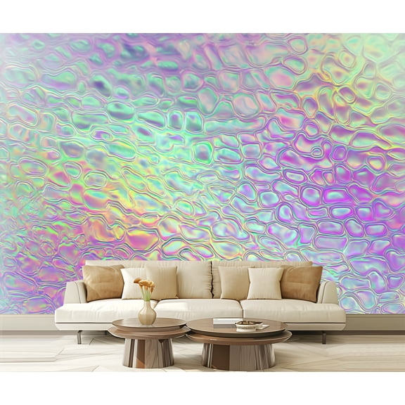 Wall Mural Peel and Stick Holographic foil cute multi colored pearl bubble beads Self-Adhesive Wallpaper Removable Wall Decal Wall Sticker Home Decor for Living Room Bedroom 100"x144"