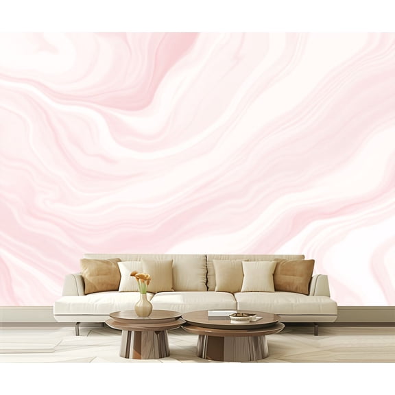 Wall Mural Peel and Stick Light white pink marble texture texture backdrop Self-Adhesive Wallpaper Removable Wall Decal Wall Sticker Home Decor for Living Room Bedroom 100"x144"