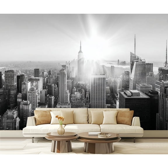 Wall Mural Peel and Stick New York City skyline sunset Self-Adhesive Wallpaper Removable Wall Decal Wall Sticker Home Decor for Living Room Bedroom 100"x144"