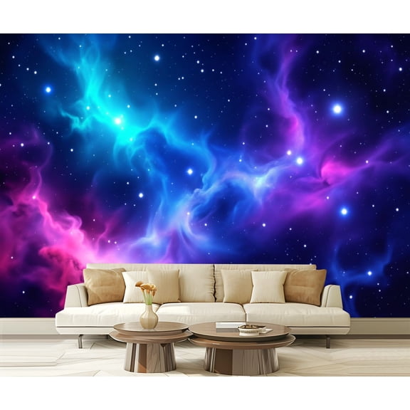Wall Mural Peel and Stick Outer space universe nebula star cluster bright Astronomy Self-Adhesive Wallpaper Removable Wall Decal Wall Sticker Home Decor for Living Room Bedroom 100"x144"