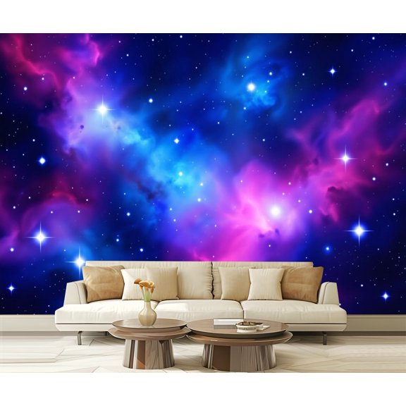 Wall Mural Peel and Stick Outer space universe nebula star cluster bright Astronomy Self-Adhesive Wallpaper Removable Wall Decal Wall Sticker Home Decor for Living Room Bedroom 100"x144"