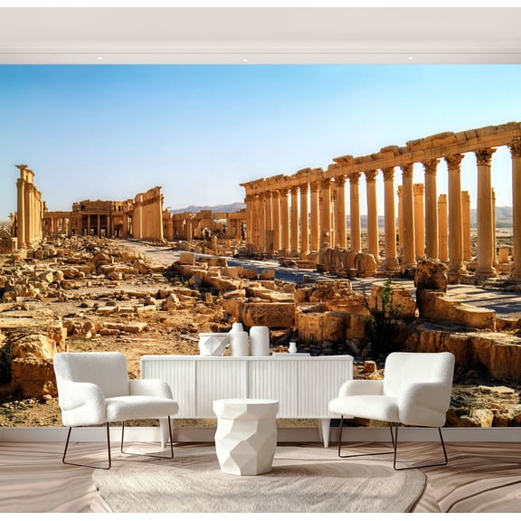 Wall Mural Peel and Stick Panorama columns ancient city destroyed Self-Adhesive Wallpaper Removable Wall Decal Wall Sticker Home Decor for Living Room Bedroom 69"x96"