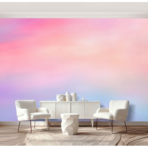 Wall Mural Peel and Stick Sky pink blue colors effect light pastel colored sunset clouds cloud Self-Adhesive Wallpaper Removable Wall Decal Wall Sticker Home Decor for Living Room Bedroom 69"x96"