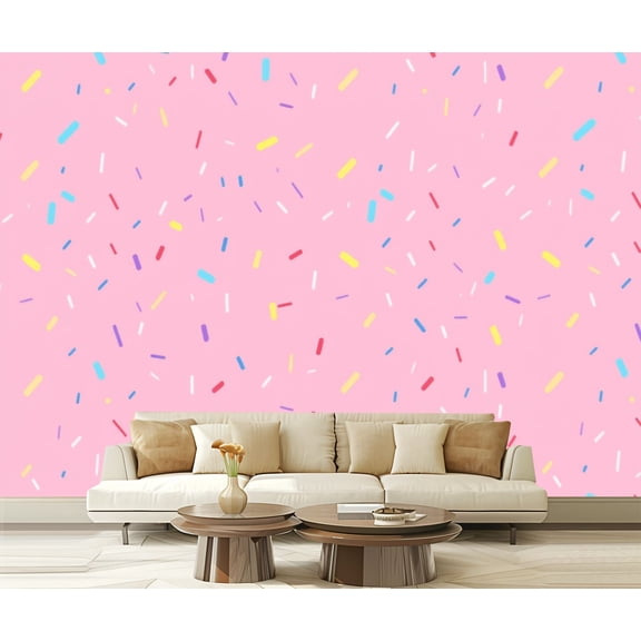 Wall Mural Peel and Stick Sprinkles Seamless Colorful sprinkles solid repeating design Self-Adhesive Wallpaper Removable Wall Decal Wall Sticker Home Decor for Living Room Bedroom 100"x144"