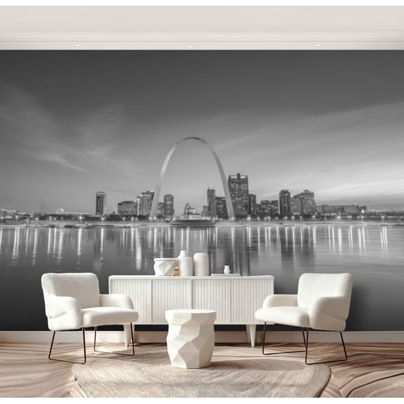 Wall Mural Peel and Stick St Louis Missouri Skyline Self-Adhesive Wallpaper Removable Wall Decal Wall Sticker Home Decor for Living Room Bedroom 69"x96"
