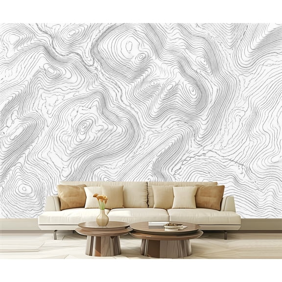 Wall Mural Peel and Stick Topographic map contours Self-Adhesive Wallpaper Removable Wall Decal Wall Sticker Home Decor for Living Room Bedroom 100"x144"