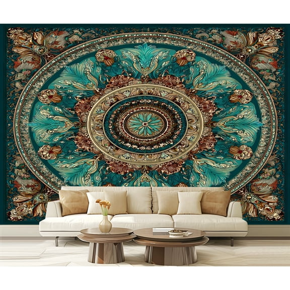 Wall Mural Peel and Stick Turkish seamless luxury floral ornament Traditional Self-Adhesive Wallpaper Removable Wall Decal Wall Sticker Home Decor for Living Room Bedroom 100"x144"