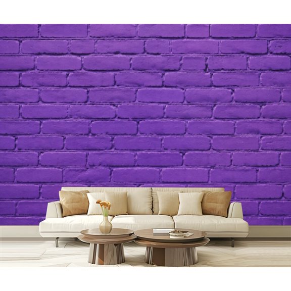 Wall Mural Peel and Stick Violet brick wall Halloween day Self-Adhesive Wallpaper Removable Wall Decal Wall Sticker Home Decor for Living Room Bedroom 100"x144"