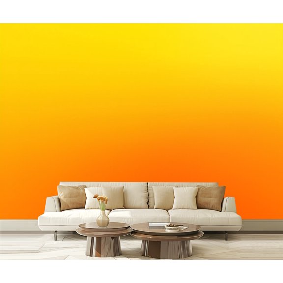 Wall Mural Peel and Stick Yellow to Orange Gradient Smooth Warm Color Transition Abstract Design Self-Adhesive Wallpaper Removable Wall Decal Wall Sticker Home Decor for Living Room Bedroom 100"x144"