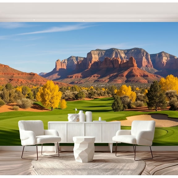 Wall Mural Peel and Stick beautiful desert course united states southwest Self-Adhesive Wallpaper Removable Wall Decal Wall Sticker Home Decor for Living Room Bedroom 69"x96"