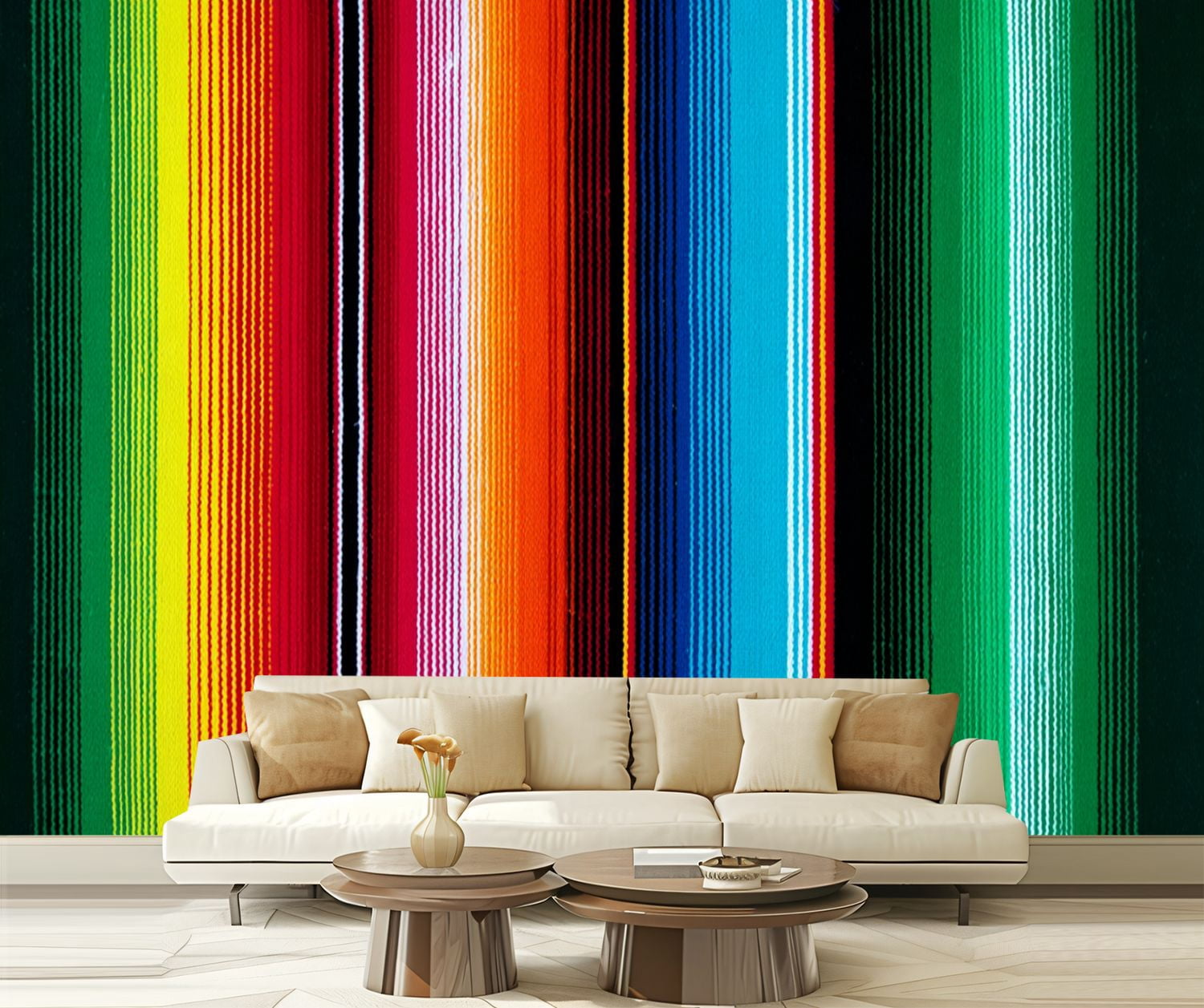Wall Mural Peel and Stick colorful seamless mexican style serape gesign Self-Adhesive Wallpaper Removable Wall Decal Wall Sticker Home Decor for Living Room Bedroom 100"x144"