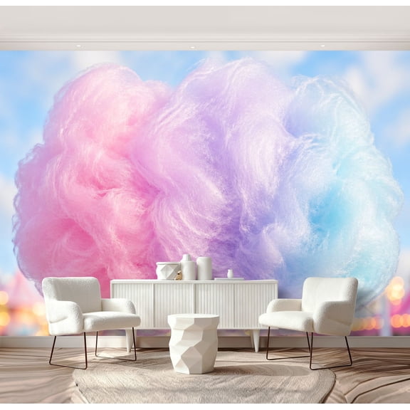 Wall Mural Peel and Stick cotton candy candy sky pictures royalty free photos Self-Adhesive Wallpaper Removable Wall Decal Wall Sticker Home Decor for Living Room Bedroom 69"x96"