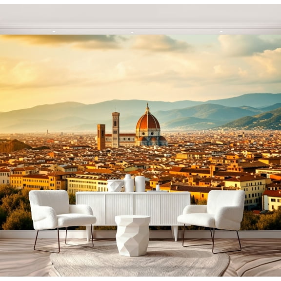 Wall Mural Peel and Stick duomo florence italy tuscan scene pictures royalty free Self-Adhesive Wallpaper Removable Wall Decal Wall Sticker Home Decor for Living Room Bedroom 69"x96"