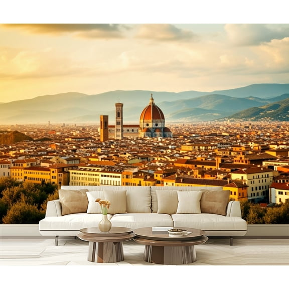 Wall Mural Peel and Stick duomo florence italy tuscan scene pictures royalty free Self-Adhesive Wallpaper Removable Wall Decal Wall Sticker Home Decor for Living Room Bedroom 100"x144"