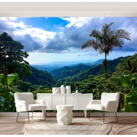 Wall Mural Peel and Stick el yunque rainforest puerto rico pictures royalty free photos Self-Adhesive Wallpaper Removable Wall Decal Wall Sticker Home Decor for Living Room Bedroom 69"x96"