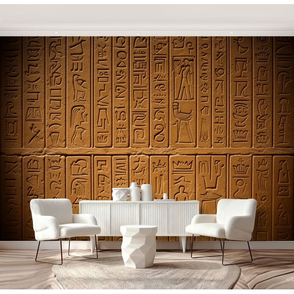 Wall Mural Peel and Stick hieroglyphics egyptians pictures Self-Adhesive Wallpaper Removable Wall Decal Wall Sticker Home Decor for Living Room Bedroom 69"x96"