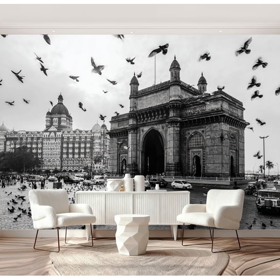 Wall Mural Peel and Stick mumbai city pictures royalty Self-Adhesive Wallpaper Removable Wall Decal Wall Sticker Home Decor for Living Room Bedroom 69"x96"