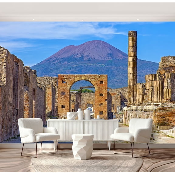 Wall Mural Peel and Stick pompeii ruins italy ancient city architecture pictures Self-Adhesive Wallpaper Removable Wall Decal Wall Sticker Home Decor for Living Room Bedroom 69"x96"
