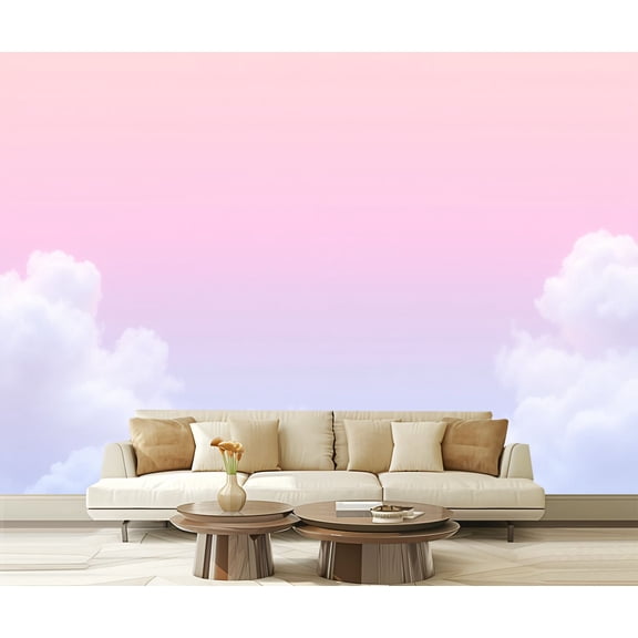 Wall Mural Peel and Stick sun cloud pastel colored Self-Adhesive Wallpaper Removable Wall Decal Wall Sticker Home Decor for Living Room Bedroom 100"x144"
