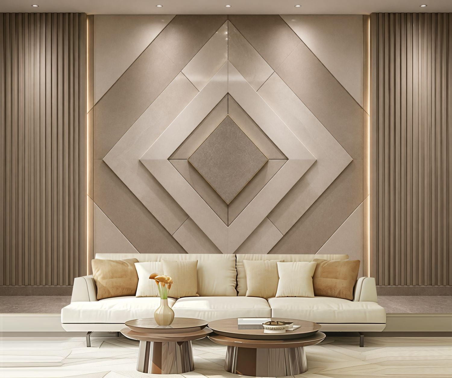 Wall Mural Peel and Stick 3d wood sofa luxary Self-Adhesive Wallpaper ...