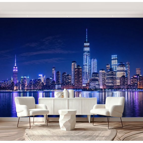 Wall Mural Peel and Stick Chicago Skyline Self-Adhesive Wallpaper Removable Wall Decal Wall Sticker Home Decor for Living Room Bedroom 69"x96"