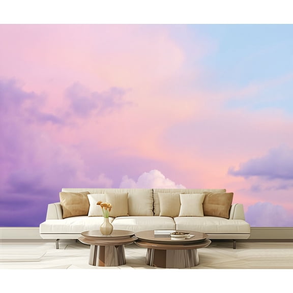 Wall Mural Peel and Stick Colorful clouds Self-Adhesive Wallpaper Removable Wall Decal Wall Sticker Home Decor for Living Room Bedroom 100"x144"