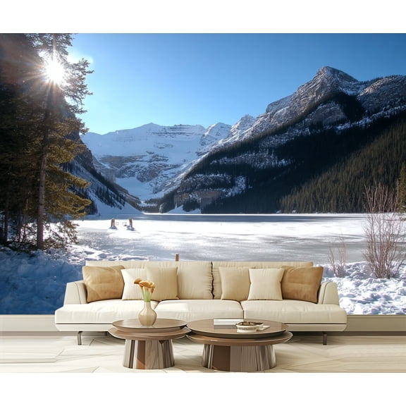 Wall Mural Peel and Stick Hockey Mountains Self-Adhesive Wallpaper Removable Wall Decal Wall Sticker Home Decor for Living Room Bedroom 100"x144"