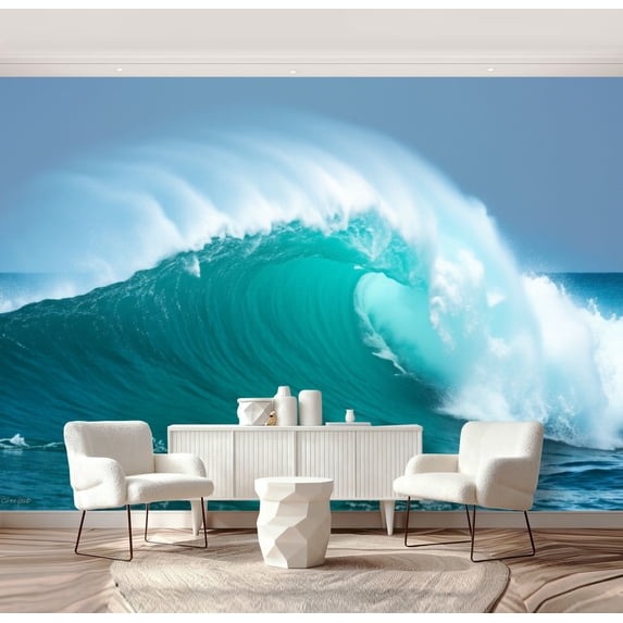 Wall Mural Peel and Stick Ocean wave Self-Adhesive Wallpaper Removable Wall Decal Wall Sticker Home Decor for Living Room Bedroom 69"x96"