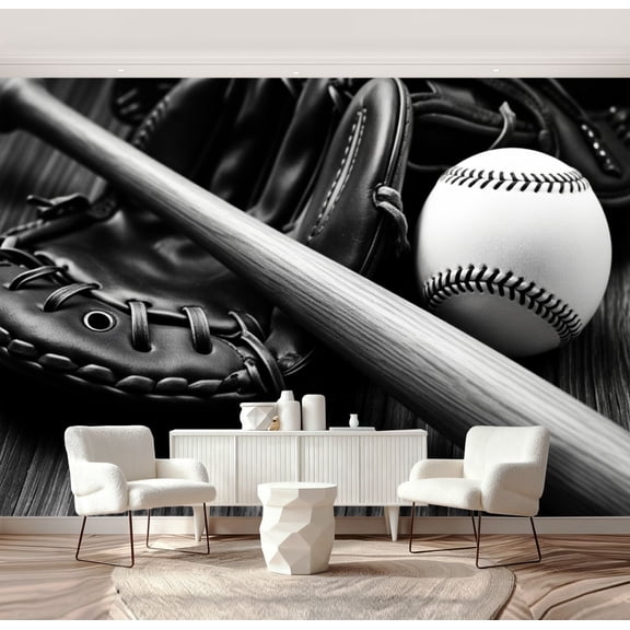 Wall Mural Peel and Stick Old Baseball Bat Self-Adhesive Wallpaper Removable Wall Decal Wall Sticker Home Decor for Living Room Bedroom 69"x96"
